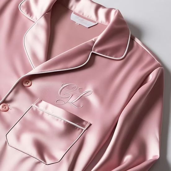 Personalised Long Satin Pyjamas - Second Image