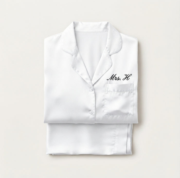 Personalised Bridal Pyjamas | Long Satin Pyjama Set